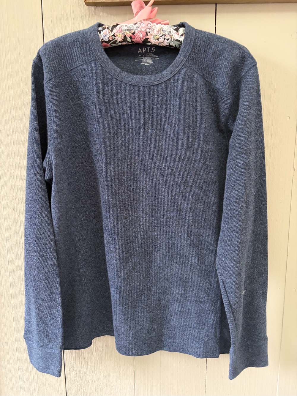 Apt. 9 Long-Sleeve Crewneck Shirt - Heather Blue